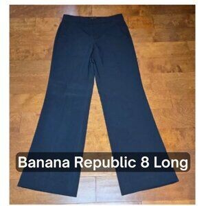 Banana Republic Blake Pants 8L Black Full Length Bootcut Trouser